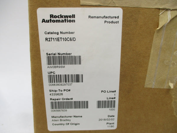 ALLEN BRADLEY 2711E-T10C6 SER. D F/W 5.16 REV. E REMAN