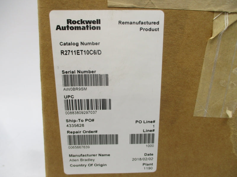 ALLEN BRADLEY 2711E-T10C6 SER. D F/W 5.16 REV. E REMAN