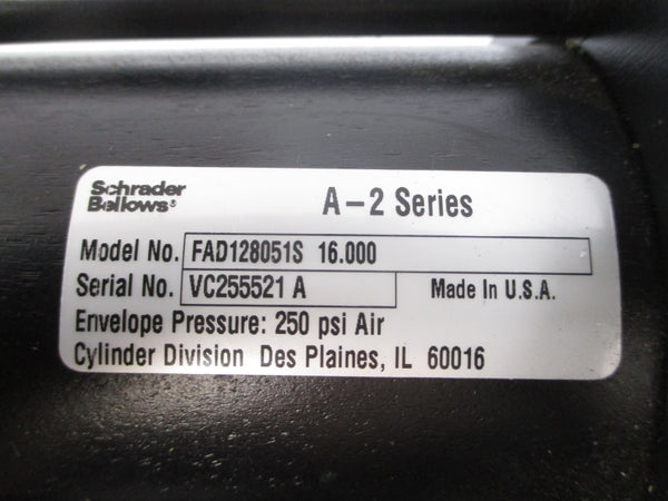 SCHRADER BELLOWS FAD128051S16.000 SER. A-2 250PSI NSNP