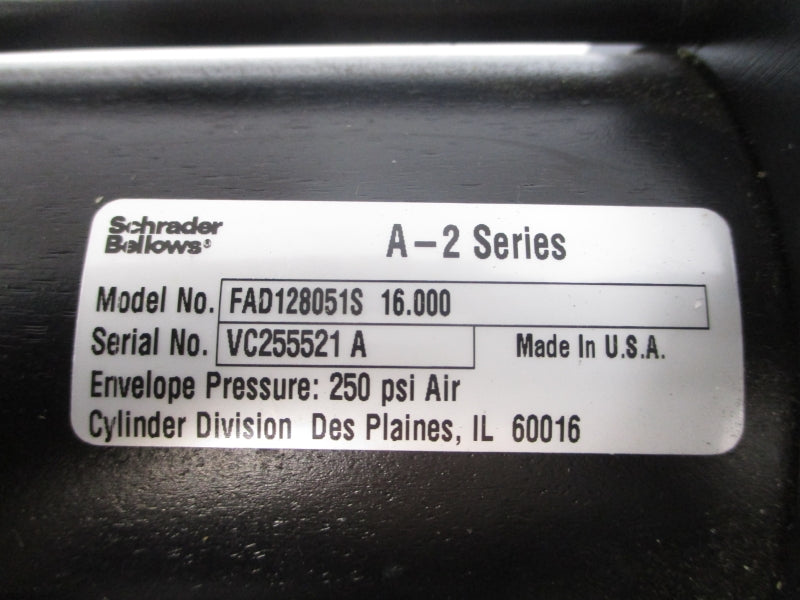 SCHRADER BELLOWS FAD128051S16.000 SER. A-2 250PSI NSNP