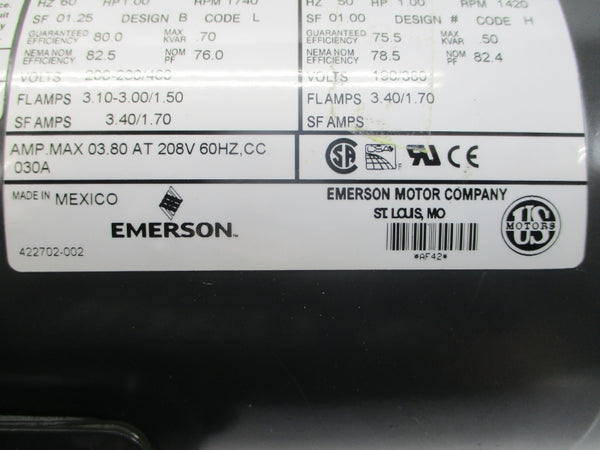 US MOTORS U1E2DC AF42 208-230/460V 3.10-3.00/1.50A NSNP