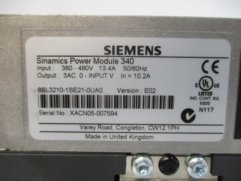 SIEMENS 6SL3210-1SE21-0UA0 380-480VAC 13.4A NSMP