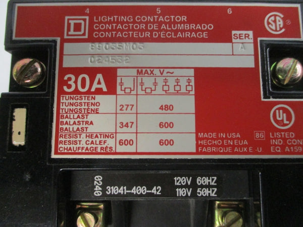 SQUARE D 8903SMO3V02 SER. A 110/120V 30A NSMP