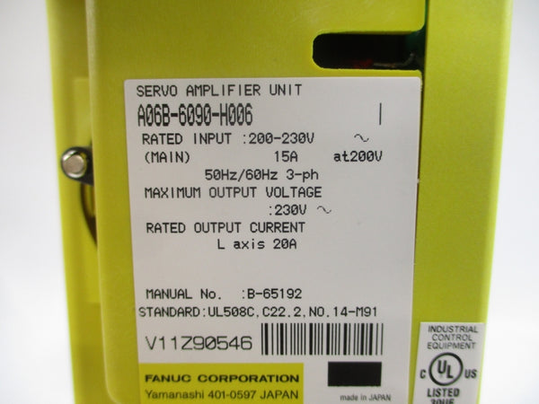 FANUC A06B-6090-H006 200-230V 15A NSMP