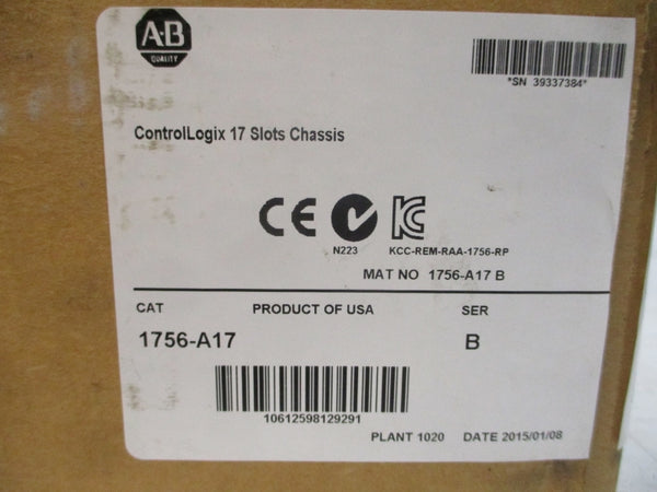 ALLEN BRADLEY 1756-A17 SER. B 24VDC 15A NSMP