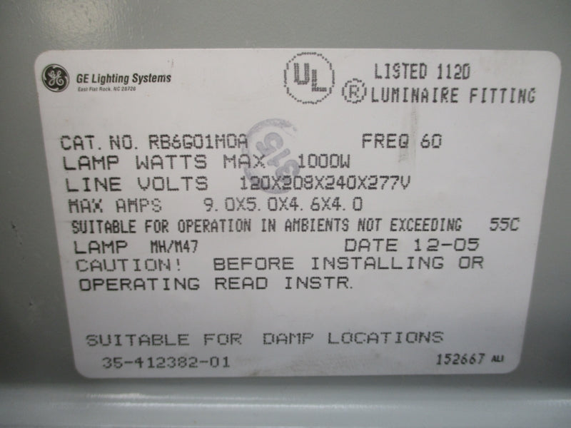 GENERAL ELECTRIC RB6G01M0A 277V 9.0A NSMP