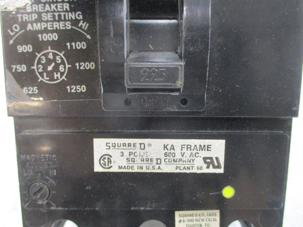 SQUARE D KAL3622525M 600VAC 225A NSNP