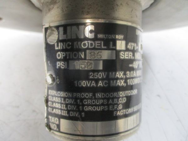 LINC MILTON ROY L471-04-05 250V 3.0A 150PSI NSNP