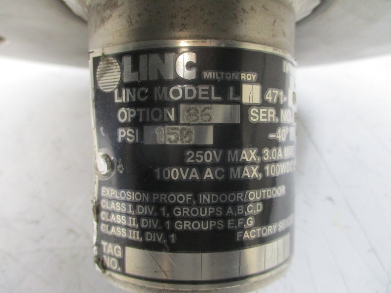LINC MILTON ROY L471-04-05 250V 3.0A 150PSI NSNP