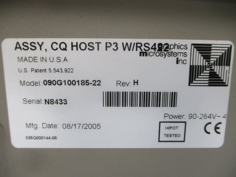 GRAPHICS MICROSYSTEMS 090G100185-22 90-264V REV. H NSNP