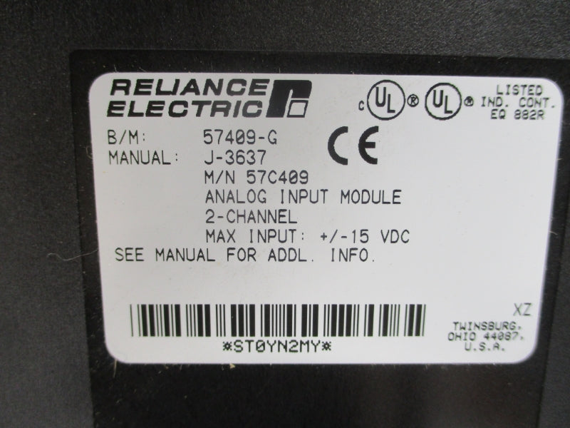 RELIANCE ELECTRIC 57C409 57409-G 15VDC NSMP