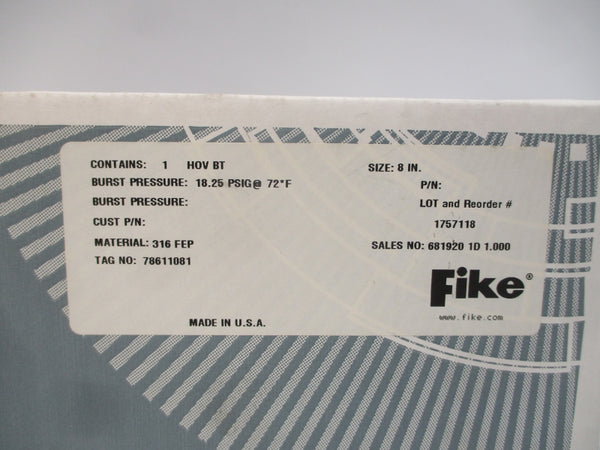 FIKE HOVBT 18.25PSI 8" NSFS