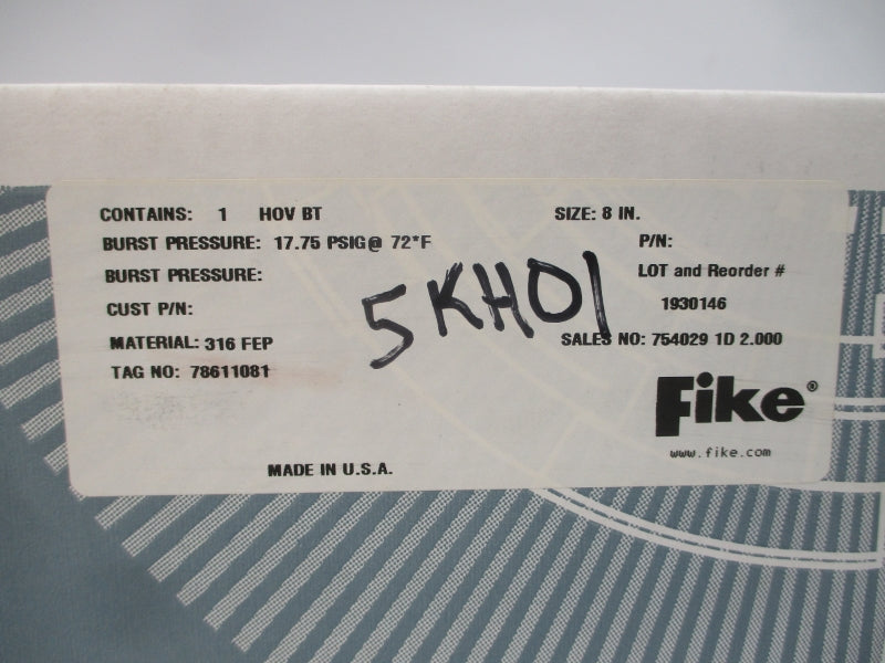 FIKE HOVBT 17.75PSI 8" NSFS