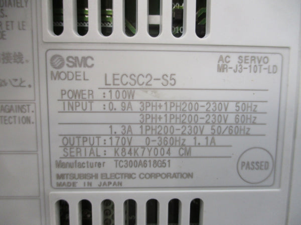 MITSUBISHI LECSC2-S5 200-230VAC 0.9A UNMP