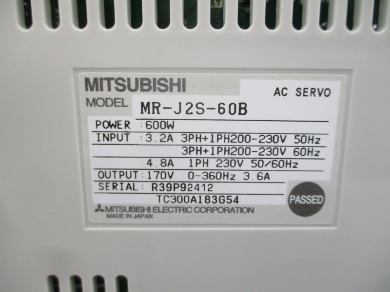 MITSUBISHI MR-J2S-60B 200-230VAC 3.2A NSMP