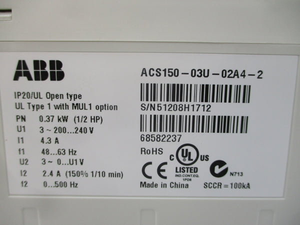 ABB ACS150-03U-02A4-2 200-240V 4.3A NSMP