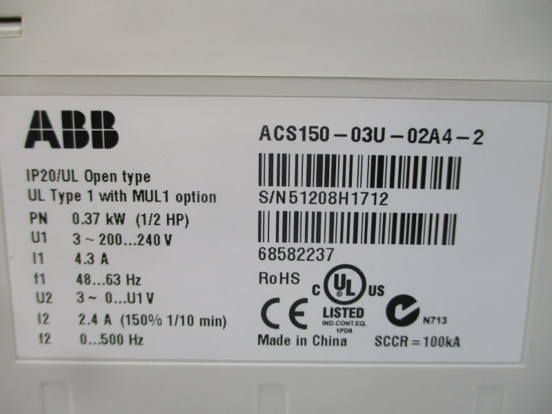ABB ACS150-03U-02A4-2 200-240V 4.3A NSMP
