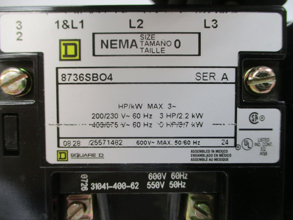 SQUARE D 8736SBO4V07 SER. A 550/600V NSMP