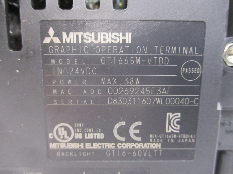 MITSUBISHI GT1665M-VTBD 24VDC (AS PICTURED) NSNP