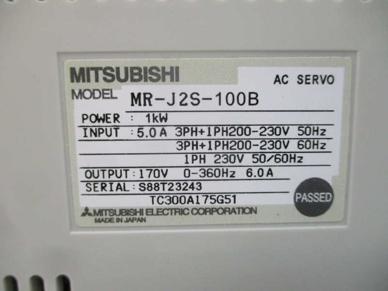 MITSUBISHI MR-J2S-100B 200-230VAC 5.0A NSNP