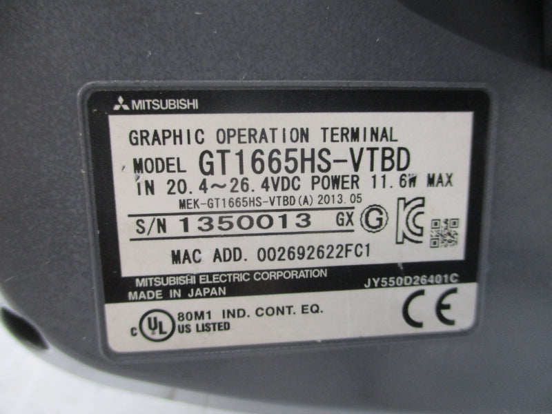 MITSUBISHI GT1665HS-VTBD 20.4-26.4VDC NSNP