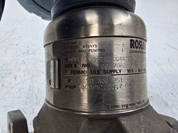 ROSEMOUNT 3051S2CG4A2F12A1AB3D1D2L4M5 10.5-42.4VDC 300PSI UNMP