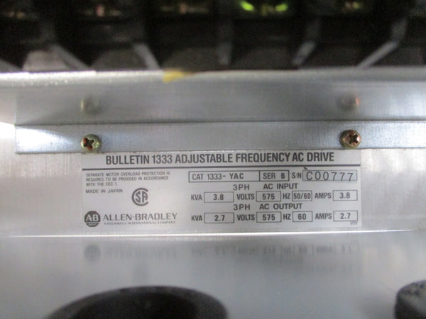 ALLEN BRADLEY 1333-YAC SER. B 575VAC 3.8A UNMP
