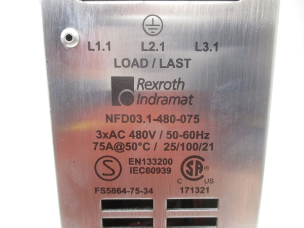 INDRAMAT NFD03.1-480-075 480VAC 75A NSMP