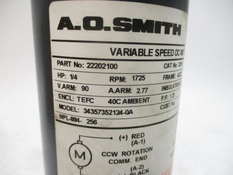 A.O. SMITH D016 22202100 90VDC 2.77A NSMP