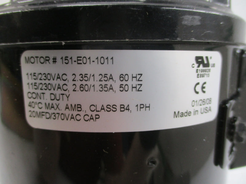MOTOR 151-E01-1011 115/230VAC 2.60/1.35A NSNP