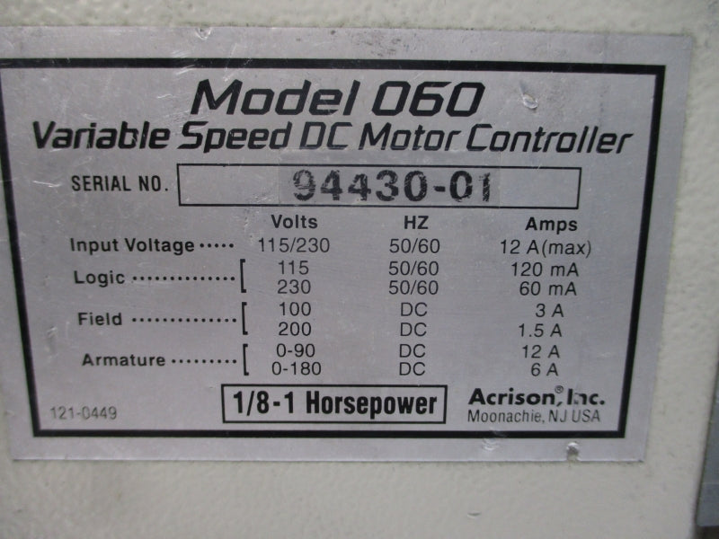ACRISON 060SCR-DC 115/230V 12A UNMP