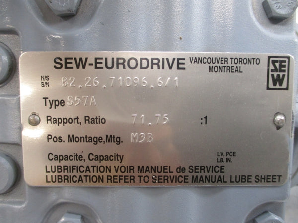 SEW-EURODRIVE S57DT80N4 230/460V 3.7/1.85A NSNP