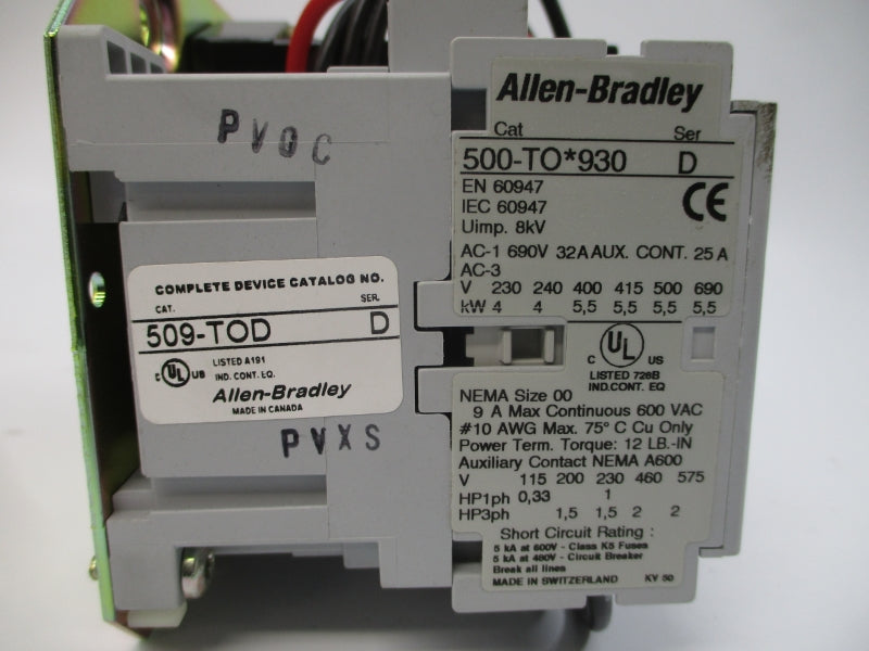 ALLEN BRADLEY 509-TOD SER. D 110/120V 32A (BR/WH) NSMP
