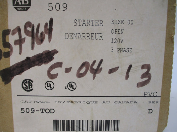 ALLEN BRADLEY 509-TOD SER. D 110/120V 32A (BR/WH) NSMP