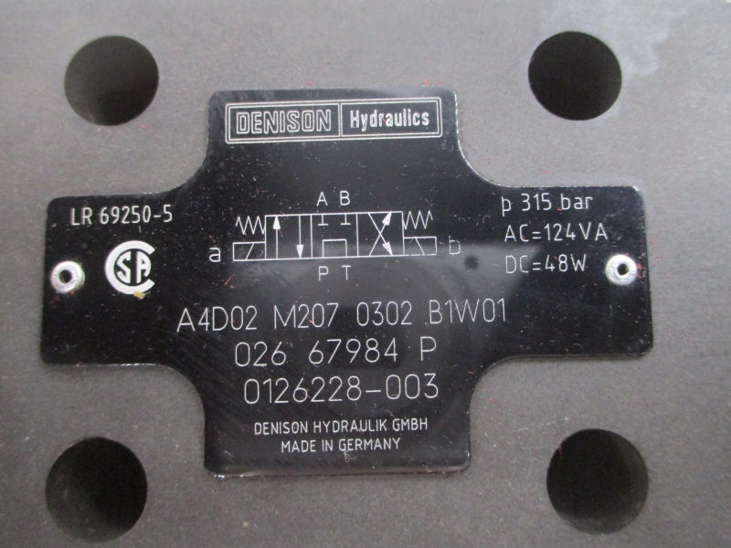 DENISON HYDRAULICS A4D02M2070302B1W01 0126228-003 115V UNMP