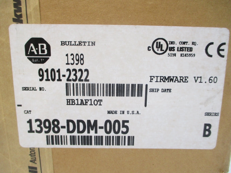 ALLEN BRADLEY 1398-DDM-005 SER. B F/W V1.60 120/240VAC 5A NSMP
