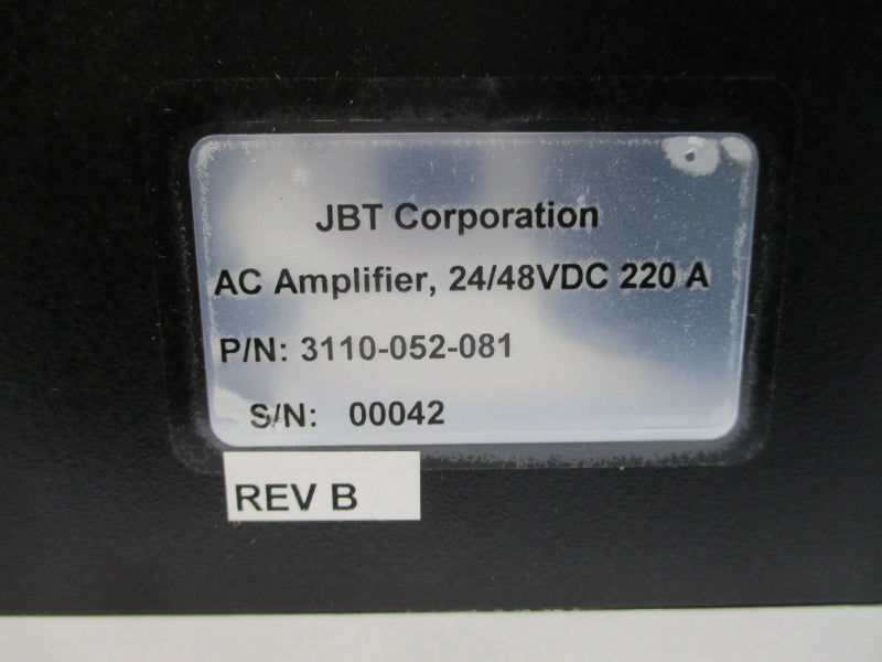 JBT SGV3000 AC220/300-24/48 3110-052-081 24/48VDC 220A REV. B NSNP