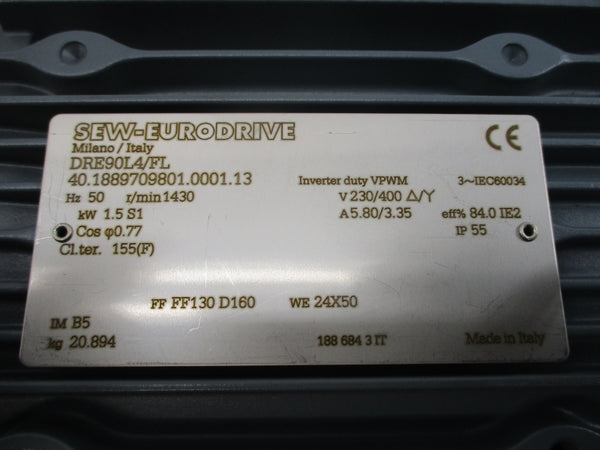 SEW-EURODRIVE DRE90L4/FL 230/400V 5.80/3.35A NSNP