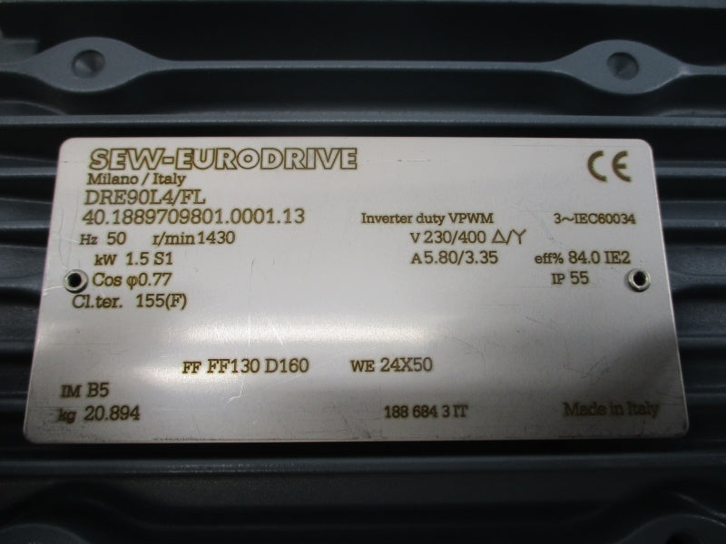 SEW-EURODRIVE DRE90L4/FL 230/400V 5.80/3.35A NSNP