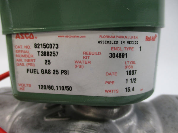 ASCO 8215C073 110/120V 25PSI 1-1/2" NSNP