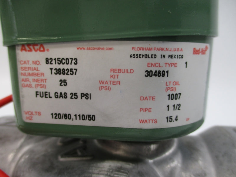 ASCO 8215C073 110/120V 25PSI 1-1/2" NSNP