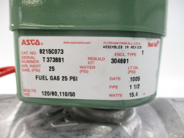 ASCO 8215C073 110/120V 25PSI 1-1/2" NSMP