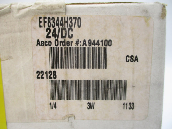 ASCO EF8344H370 24VDC 1/4" NSFS