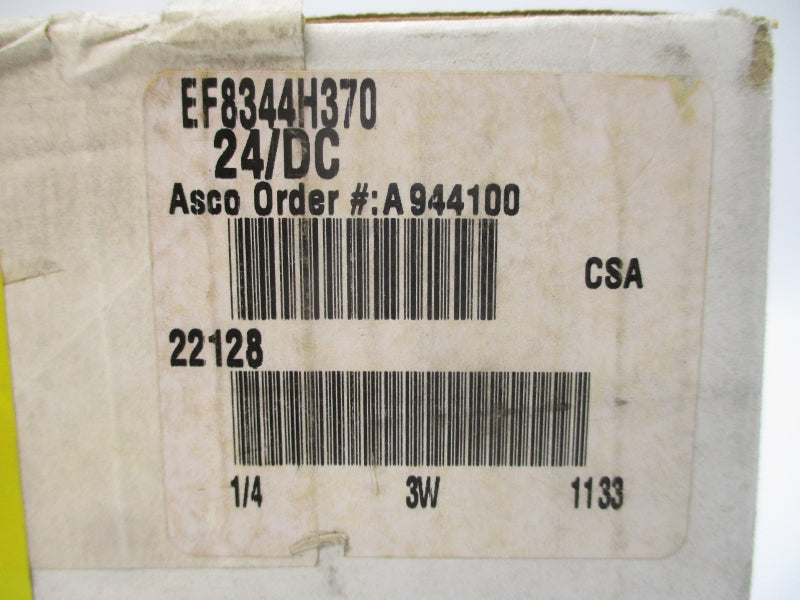 ASCO EF8344H370 24VDC 1/4" NSFS