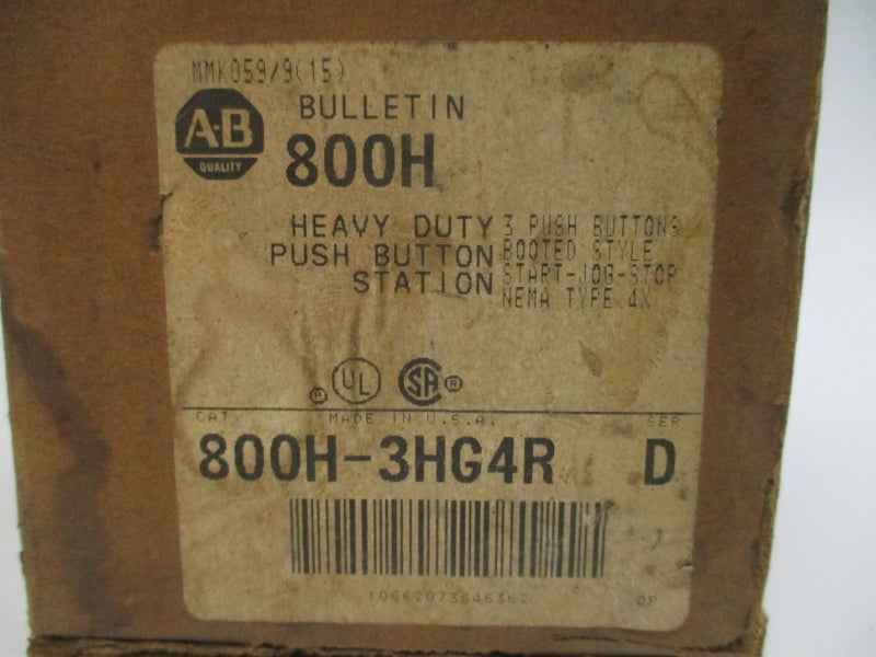 ALLEN BRADLEY 800H-3HG4R SER. D (BR/WH) NSMP
