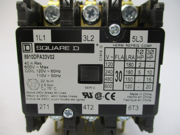 SQUARE D 8910DPA33V02 SER. C 110/120V 30A (PKG OF 8) NSMP