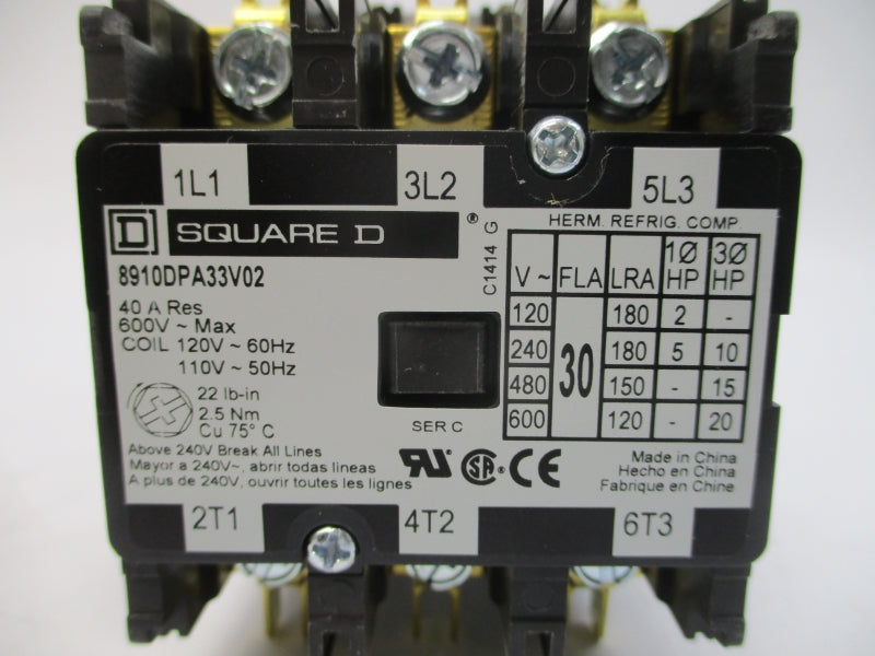 SQUARE D 8910DPA33V02 SER. C 110/120V 30A (PKG OF 8) NSMP