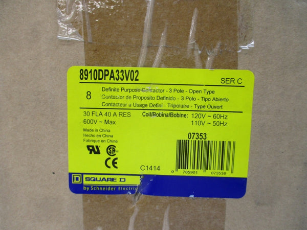 SQUARE D 8910DPA33V02 SER. C 110/120V 30A (PKG OF 8) NSMP