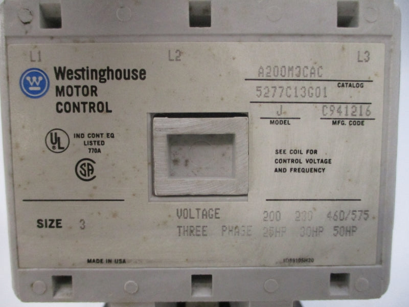 WESTINGHOUSE A200M3CAC 5277C13G01 110/120V 770A NSNP