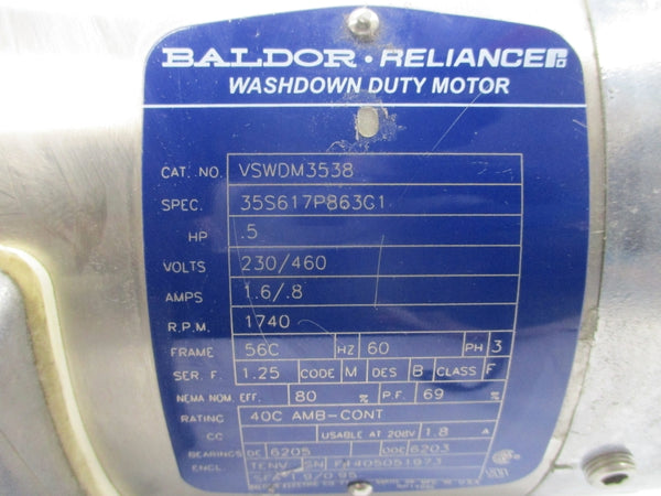 BALDOR VSWDM3538 35S617P863G1 230/460V 1.6/.8A NSNP